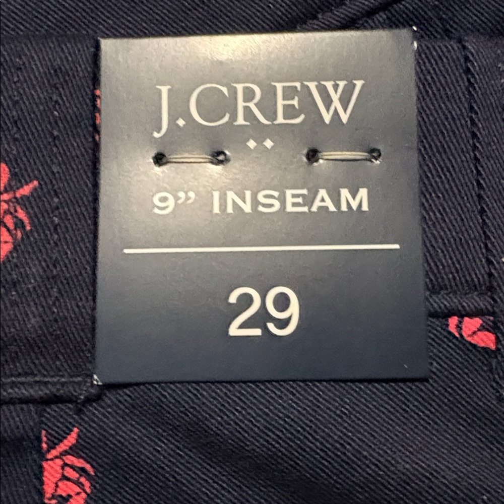 NWT Men’s‎ J. Crew Navy Shorts with Pink Crab Design Size 29 - Picture 3 of 3